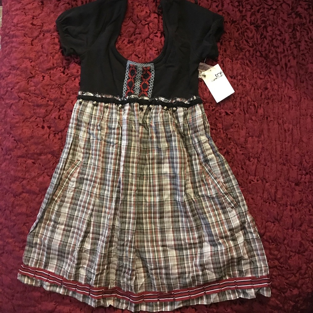 Zara plaid short sleeve dress